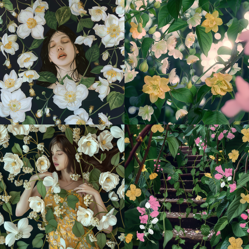 Replace with jasmine flowers < https://oc.superx.chat/img/1776331376809.jpg >  --v 6