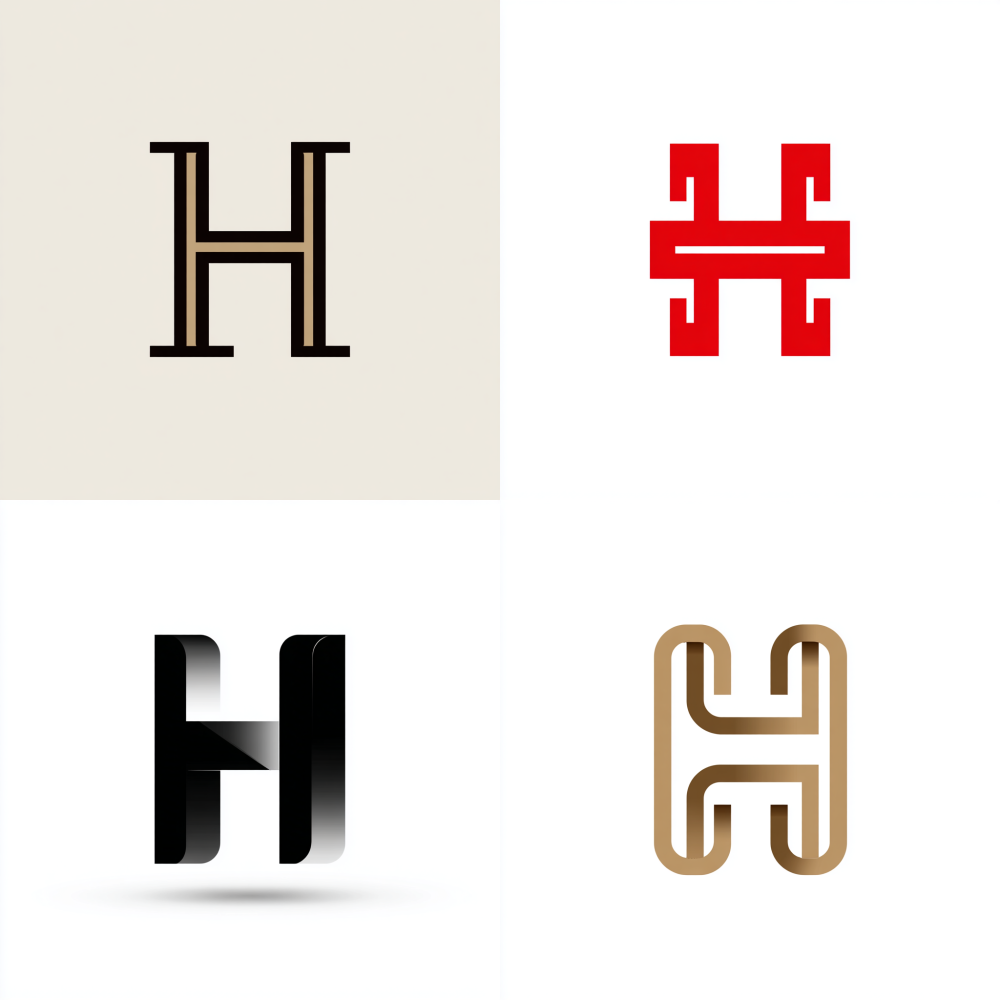 Elegant and abstract interpretation of the letter H, seamlessly integrated with an award and trophy motif, showcasing minimalist geometric aesthetics. A single, bold color against a pristine white background, rendered in a refined vector style. Emphasizing clarity and sophistication, this design is ideal for an app icon, devoid of gradients and outlines, ensuring a high-definition finish.