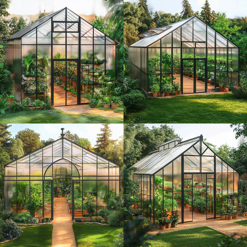 https://oc.superx.chat/img/1746754861682.jpg > An enchanting glass greenhouse, depicted in a breathtakingly realistic photograph that reveals exquisite details and a rich tapestry of lush, vibrant greenery, radiating exceptional clarity and brilliance, 8K, aerial perspective, --style raw --ar 1:1 --iw 1.8