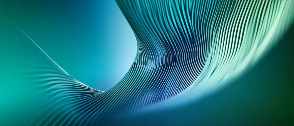 Modern tech poster, blue-green gradient background, abstract global connection lines, minimalistic, sans-serif typography, high contrast, 8k. --ar 21:9