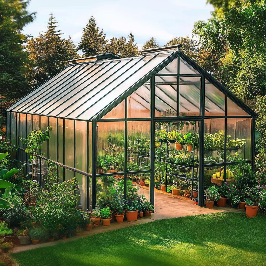 https://oc.superx.chat/img/1746754861682.jpg > An enchanting glass greenhouse, depicted in a breathtakingly realistic photograph that reveals exquisite details and a rich tapestry of lush, vibrant greenery, radiating exceptional clarity and brilliance, 8K, aerial perspective, --style raw --ar 1:1 --iw 1.8