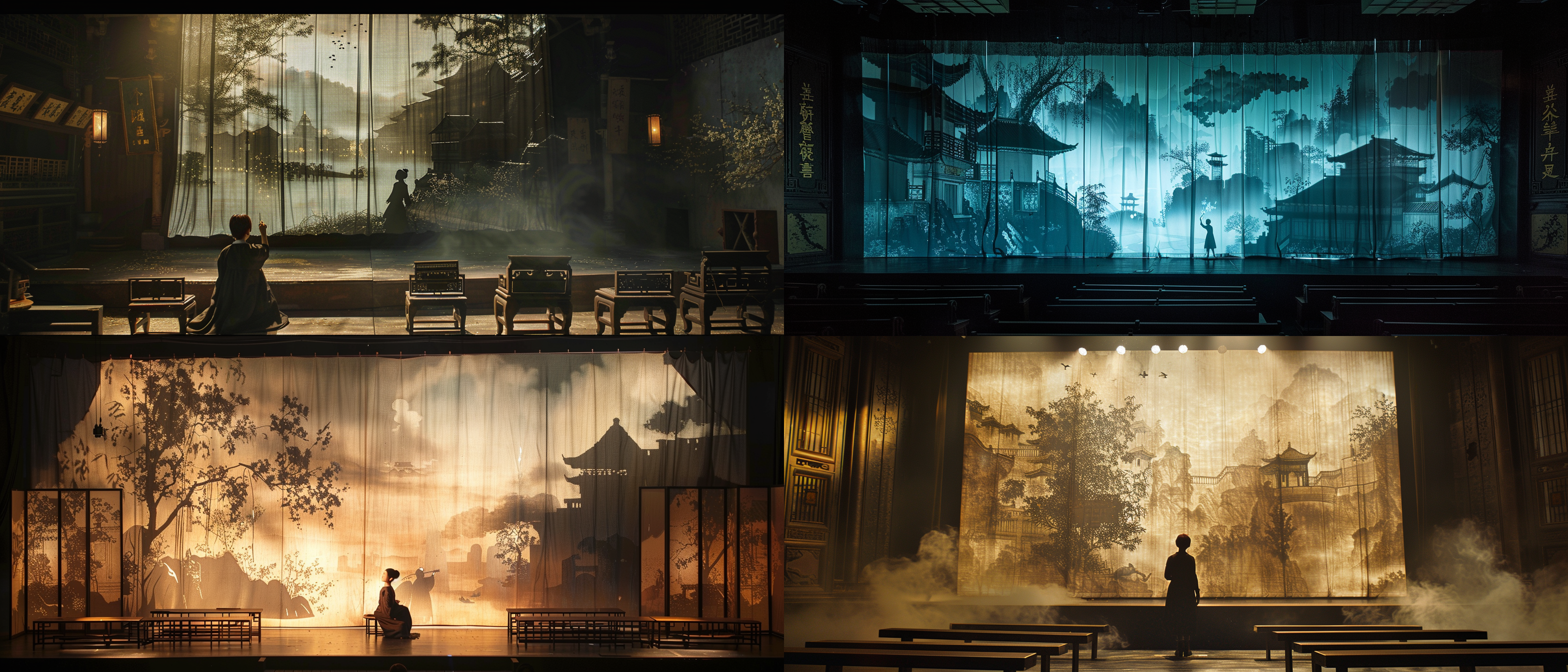 Enchanting interior of a Chinese shadow puppet the... | Midjourney官网_AI ...