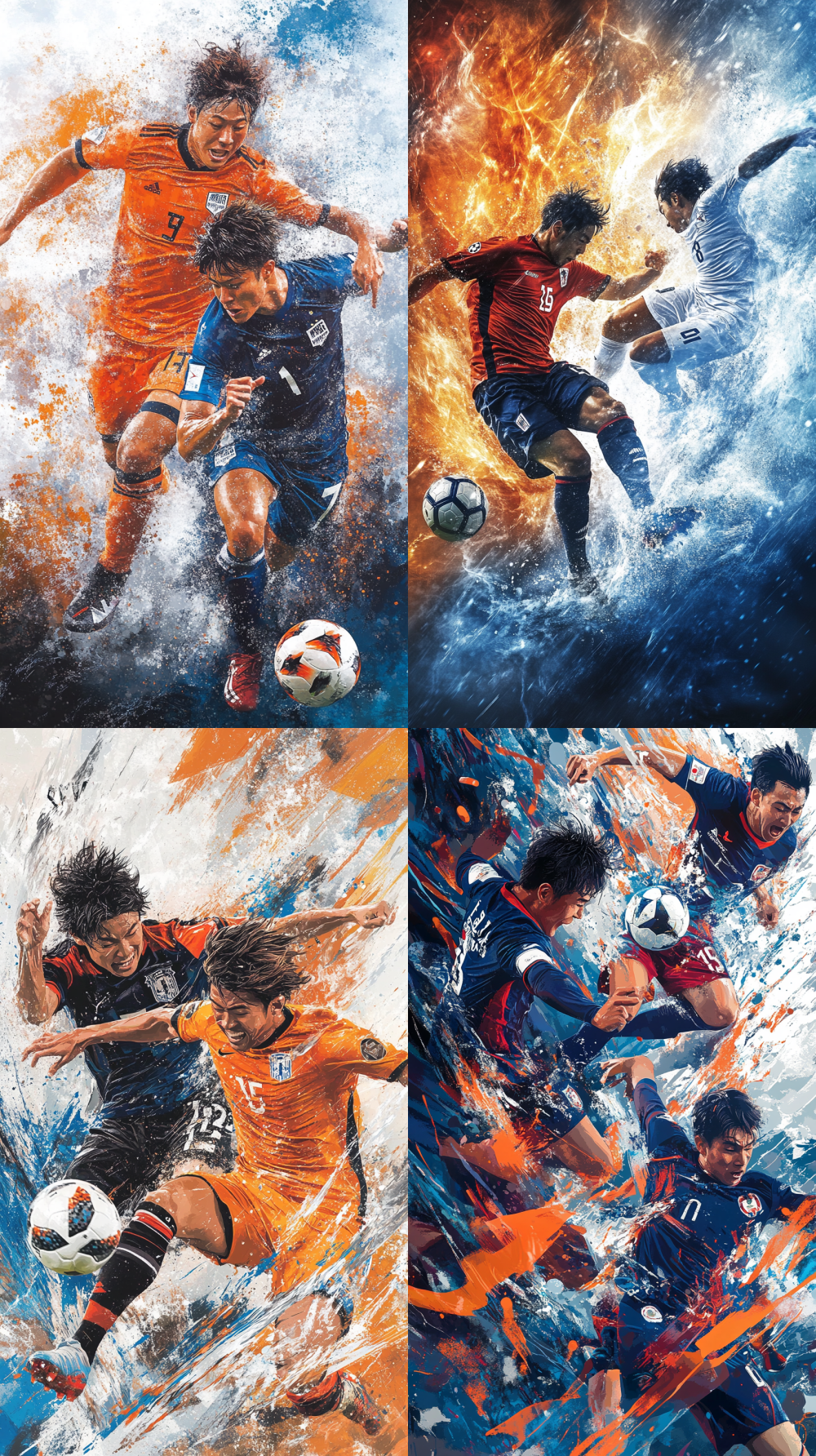 A captivating promotional poster for the thrilling match between Niigata Albirex and Yokohama F. Marinos in the J-League, showcasing dynamic action and vibrant colors, infused with the spirit of Japanese football culture. --ar 9:16