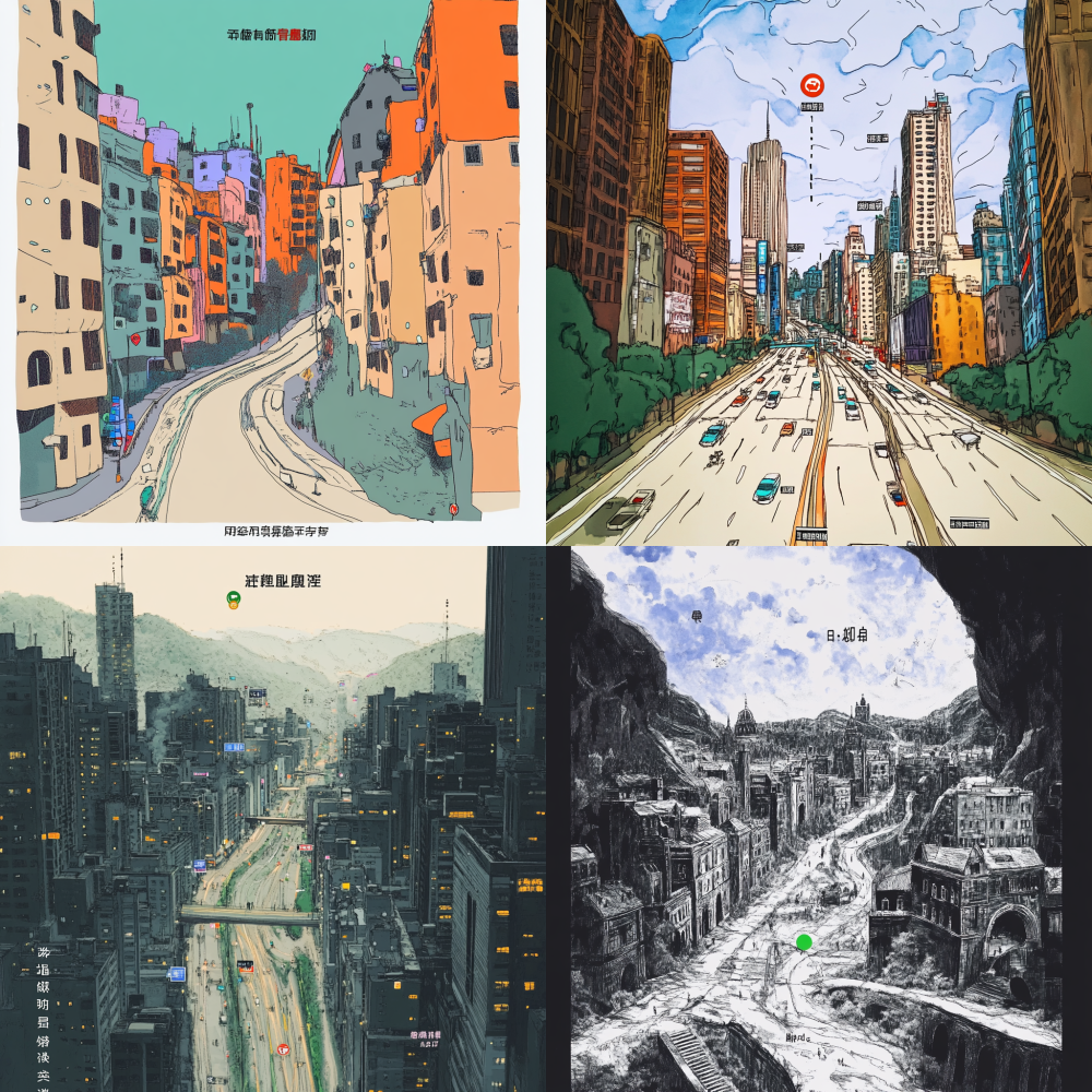 I want you to create a picture, referring to the above picture, in hand drawn style. Emphasize the direction of the main streets and the main buildings. Vertical version. < https://oc.superx.chat/img/1750023476216.png >