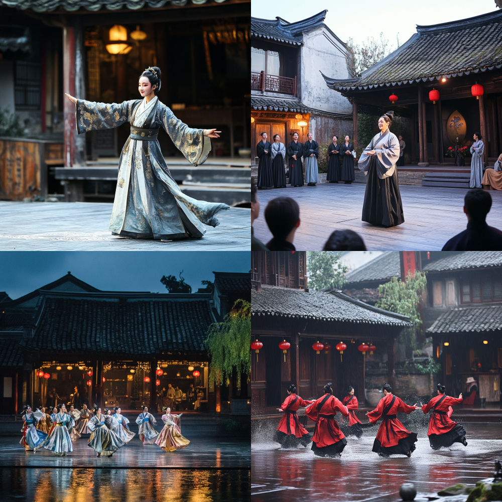 Star players learn Kunqu water sleeve movements at Zhouzhuang Ancient Stage
