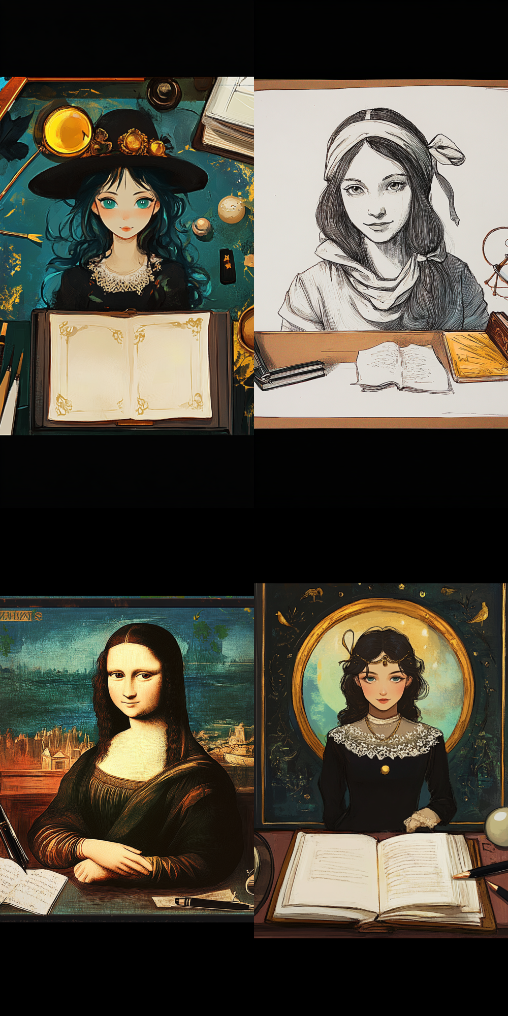 < https://oc.superx.chat/img/1750241278294.jpg > Based on the painting style of the given image, draw a smile of Leonardo da Vinci's Mona Lisa. The structure of the picture should be consistent with the original work, and the face can be appropriately cute. Just a little bit of cuteness is needed. --ar 1:2 --v 6.1