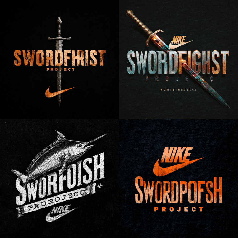 A LOGO called "Swordfish Project", a NIKE logo that integrates elements of the swordfish