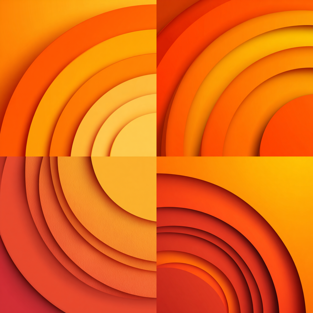 Orange gradient semi-circular background 
