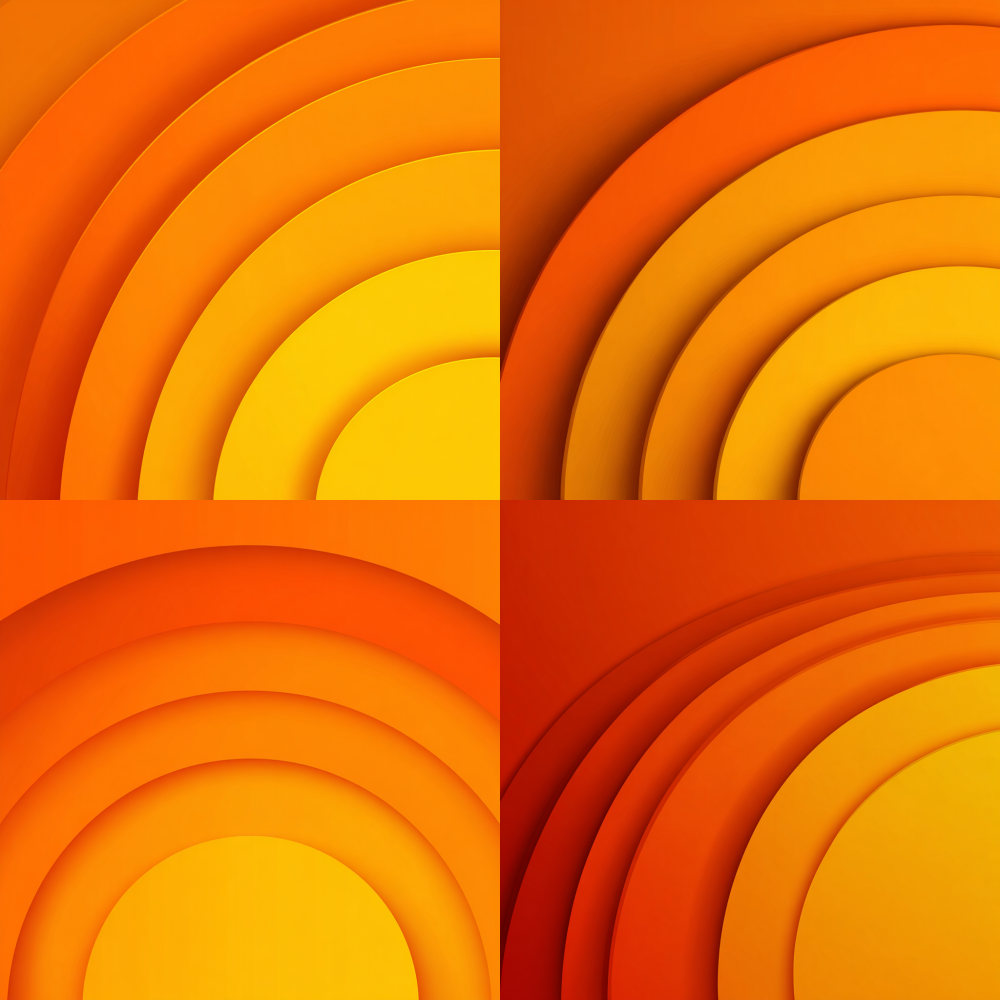 Orange gradient semi-circular background 