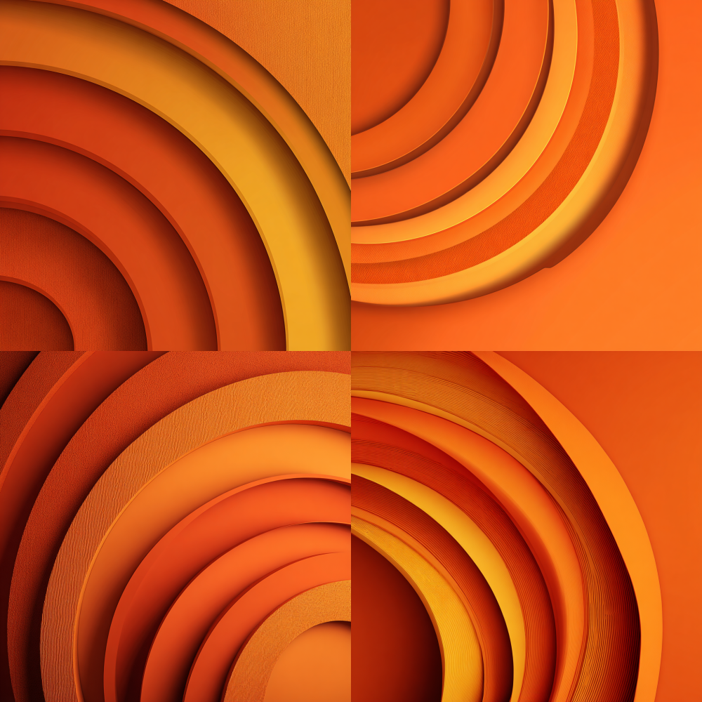 Three dimensional orange semi-circular background
