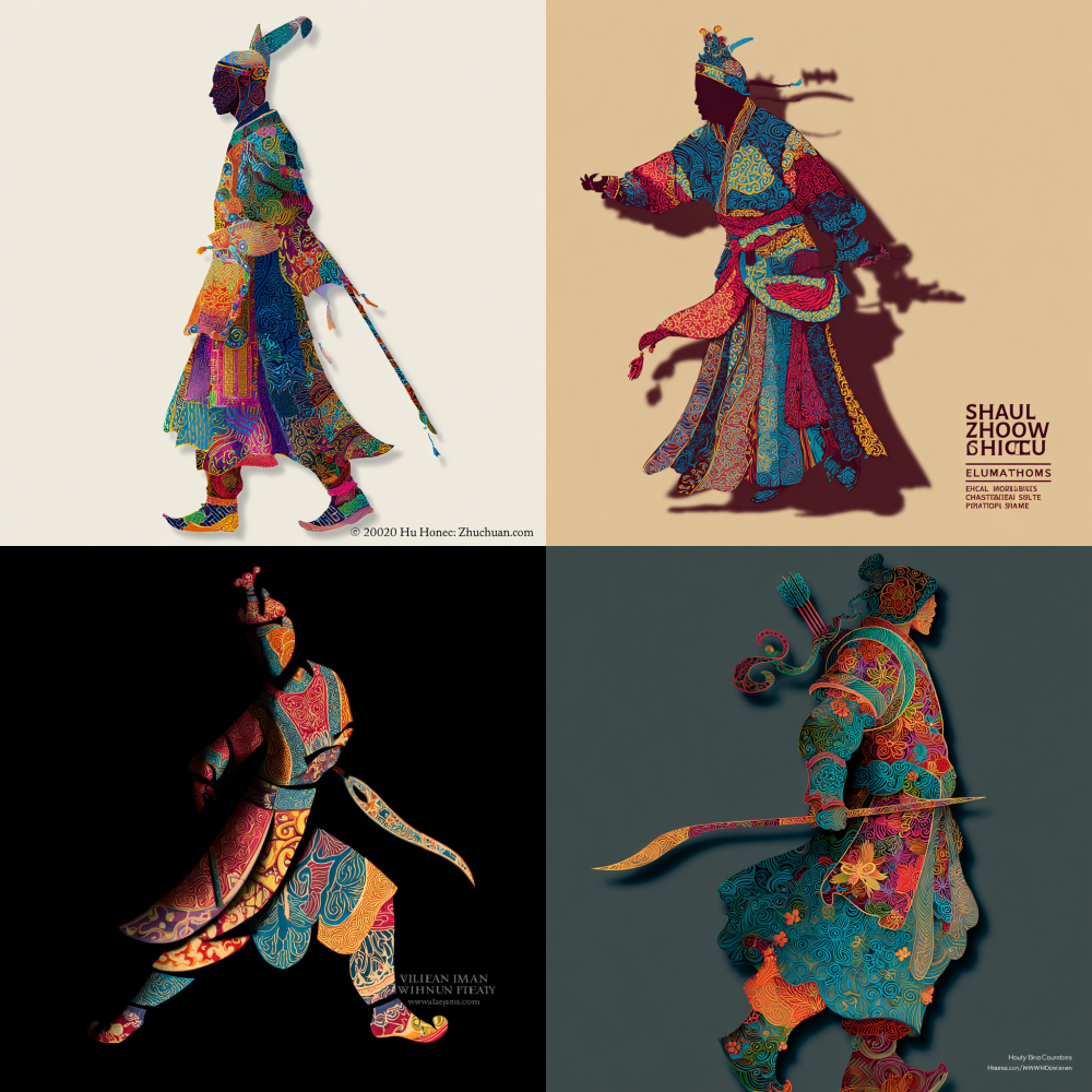 Create a vibrant and artistic silhouette of Zhou C... | Midjourney官网_AI ...