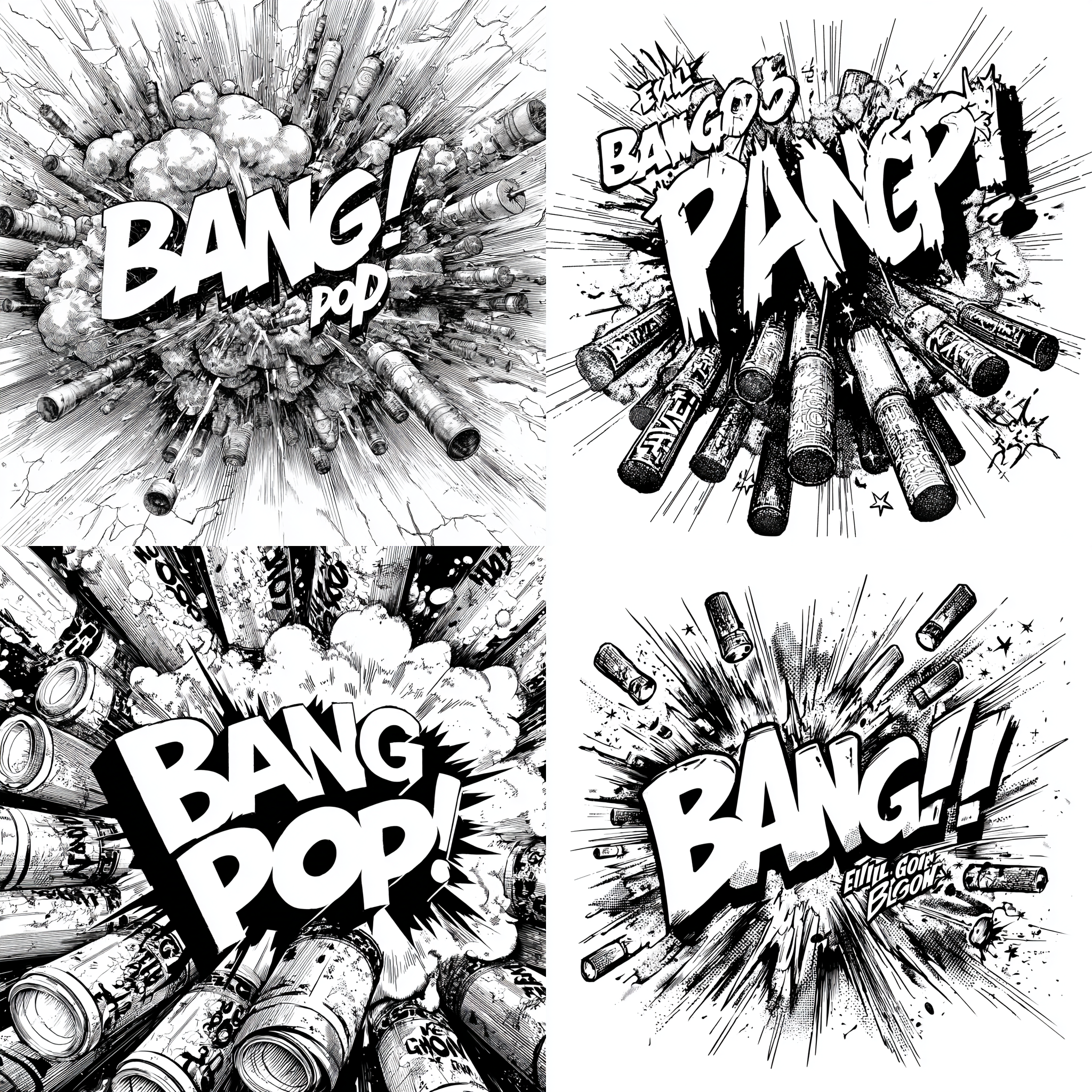 Sticker of a string of firecrackers mid-explosion,... | Midjourney官网_AI ...