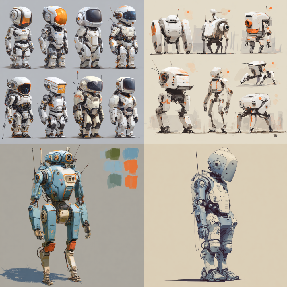 Light color style for future robots  