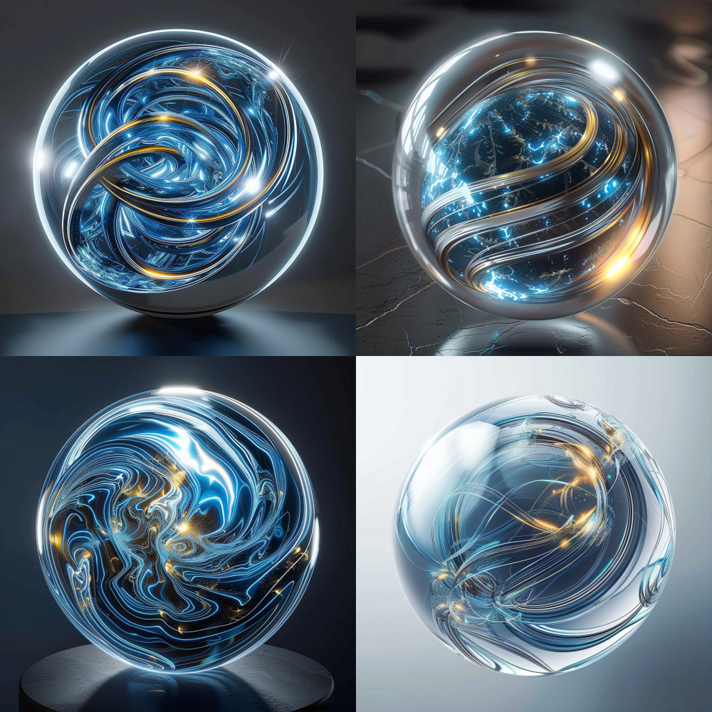 Transparent sphere with blue lines < https://oc.superx.chat/img/1765080803185.jpg > --v 6
