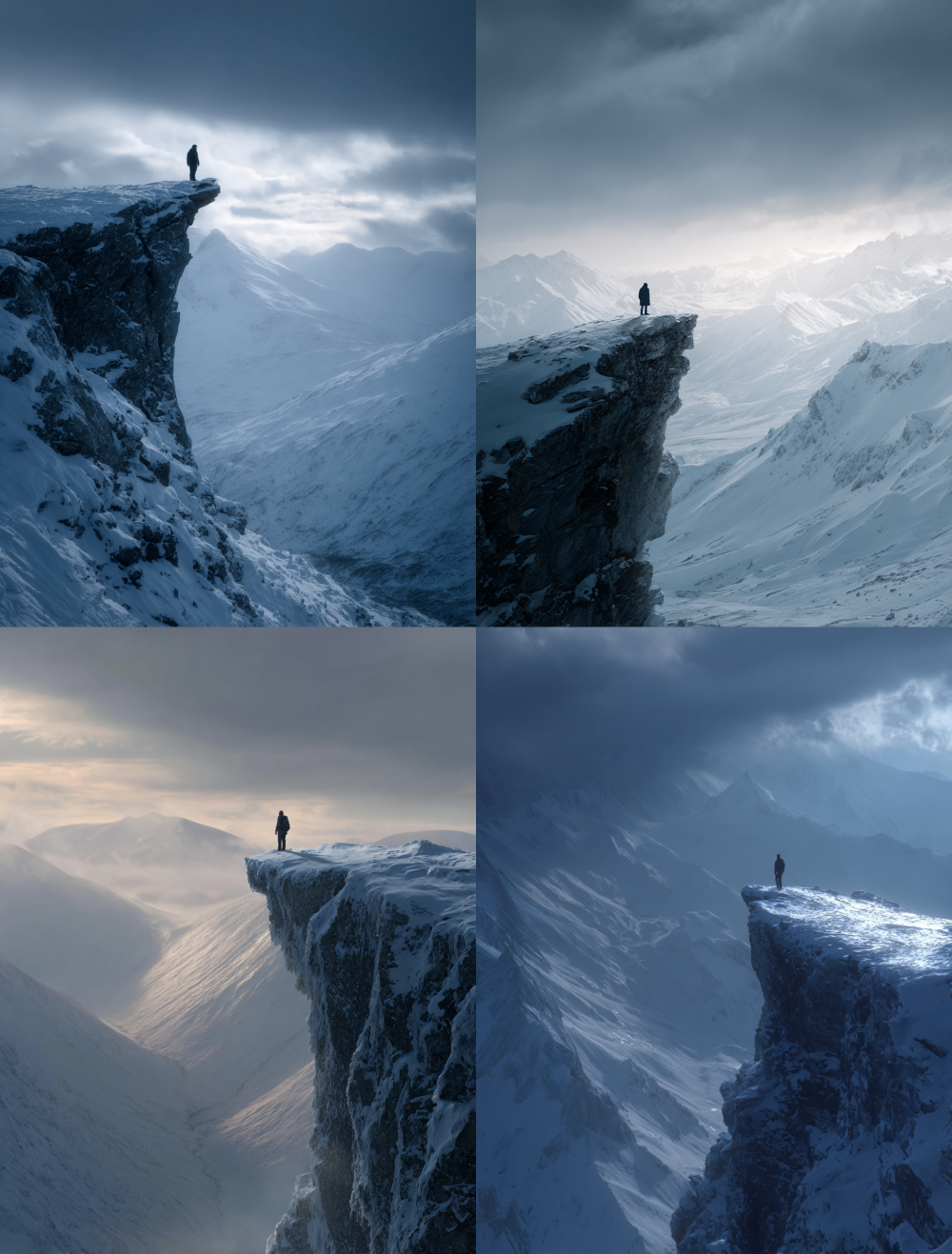 A solitary figure poised on the precipice of a fro... | Midjourney官网_AI ...