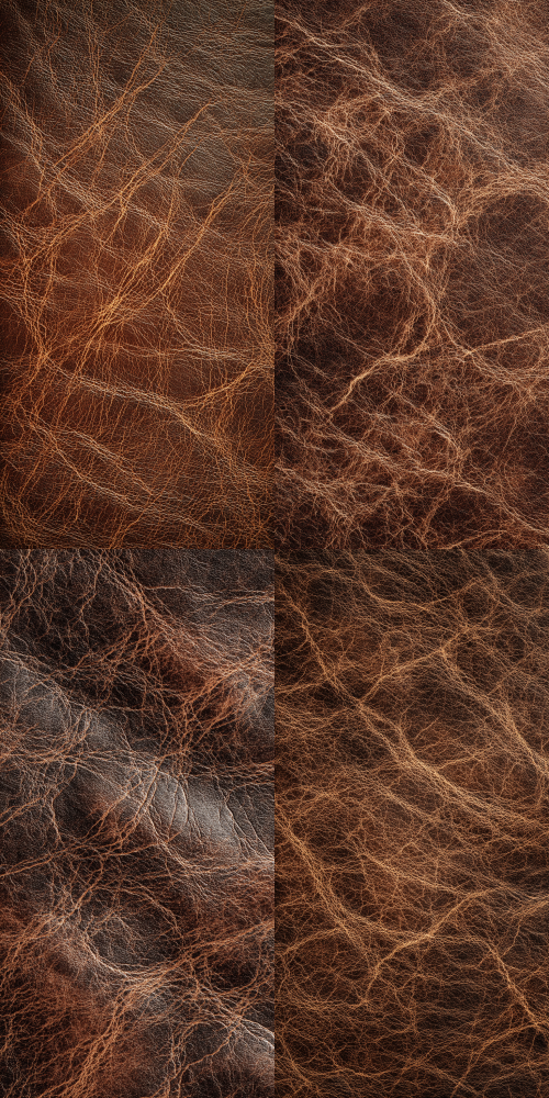 Flat seamless vintage vegetable tanned leather texture pattern, dark brown cowhide texture, fine leather fiber lines, vintage distressed effect, matte and warm, solid color background, high resolution, full of Italian luxury retro style, suitable for high-end brand design. --ar 9:18 Flat seamless vintage vegetable tanned leather texture pattern, dark brown cowhide texture, fine leather fiber lines, vintage distressed effect, matte and warm, solid color background, high resolution, full of Italian luxury retro style, suitable for high-end brand design. --ar 9:18