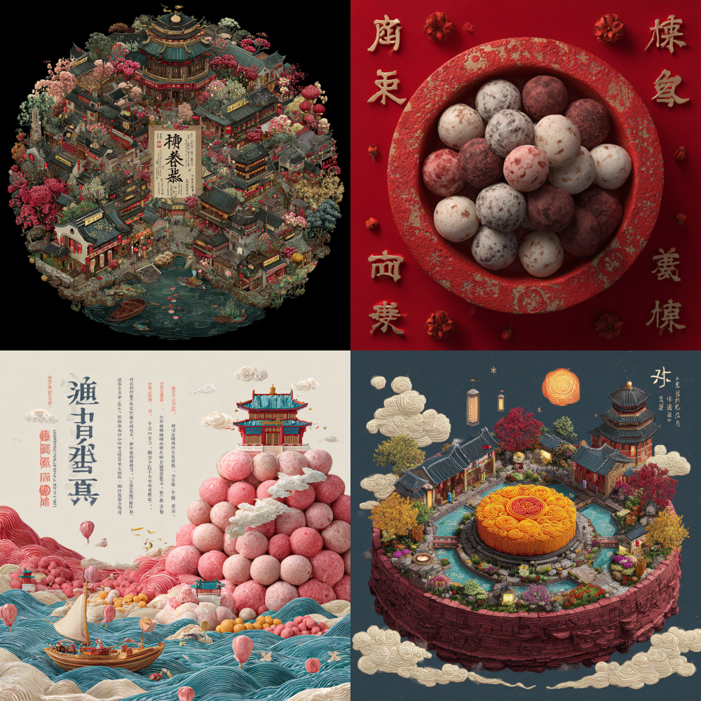 Generate a publicity map of Yuanxiao (Filled round balls made of glutinous rice-flour for Lantern Festival) for me, which is used by WeChat official account ,