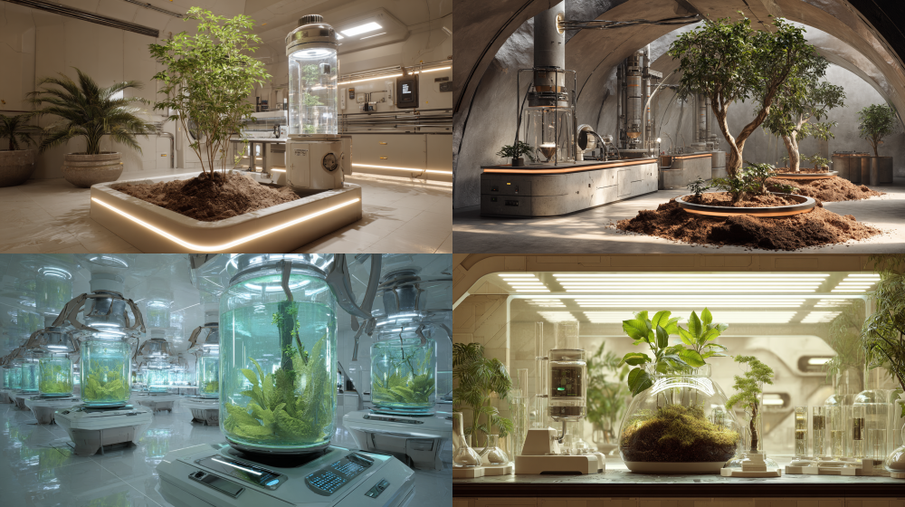 Future Plant Laboratory, Future Technology, Mars  blender    --ar 16:9