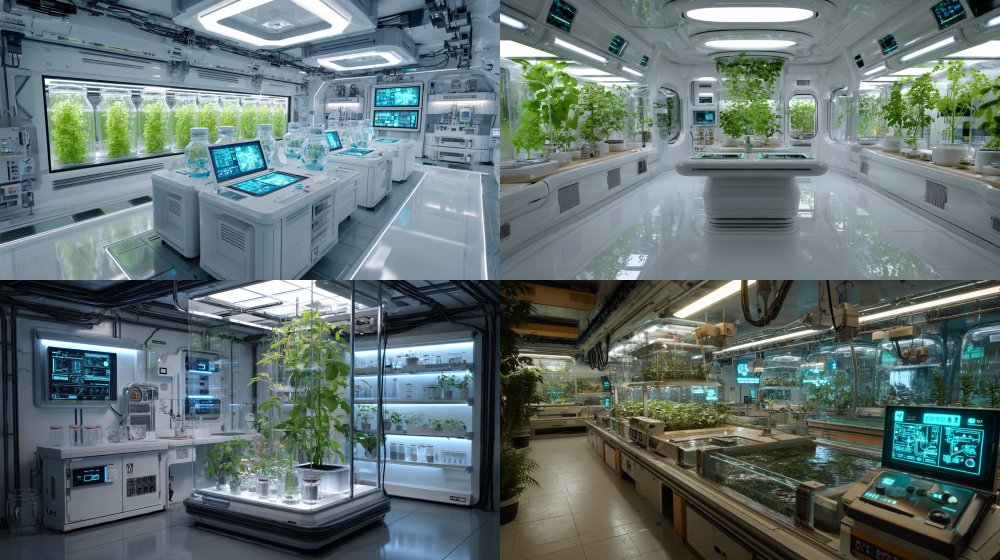 Console virtual screen Future Plant Laboratory Plant Culture Room   Future Bright Technology Sense Incubator blender           --ar 16:9