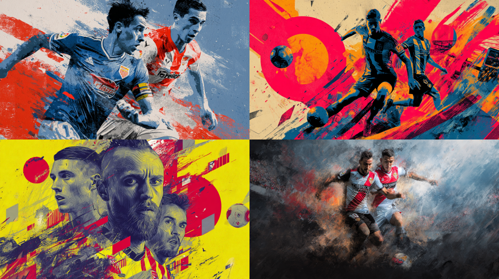 A captivating promotional poster for the exhilarating La Liga match between Rayo Vallecano and Oviedo, featuring dynamic imagery and vibrant colors that evoke the spirit of Spanish football --ar 16:9 --style raw