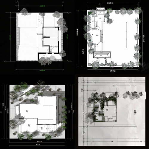< https://oc.superx360.com/temp-uploads/1790353131815.png > 一、2D黑白CAD总平面图（精准地块尺寸·定稿）正交俯视CAD黑白线稿总平面图，新疆伊吾县农村宅基地，总用地约190㎡，比例精准、线条工整规范。地块精准尺寸：东侧总宽11m，北侧总长15.5m，西侧总长13.2m，南侧总长15.5m；入院主大门固定设置在地块东侧。整体布局：地块四周闭合围墙，建筑主体集中布置在地块西侧区域，地块中部预留中心内小院。图纸完整包含：用地红线、围墙轮廓、东侧主入口大门、西侧建筑外轮廓、中部内庭院。全部标注地块边界尺寸、关键定位尺寸；图文标注：用地红线、围墙、主入口大门、内小院。纯黑白CAD线稿，无填充、无渲染、无多余装饰，现代民居规划，无大面积民族纹样，干净专业，符合建筑汇报标准。二、2D黑白CAD一层建筑平面图（固定功能+固定动线·定稿）正交俯视黑白CAD一层平面布置图，新疆伊吾县单层自建房，严格贴合190㎡宅基地红线，地块东侧为入院大门，建筑主体依托地块西侧，可在南北向合理舒展布置，中部为内小院。固定功能房间（无任何多余房间）：1间客厅、2间卧室、餐厅、厨房、独立卫生间、独立浴室、中心内小院。固定布局动线：东侧大门进入院落→抵达中心内小院→小院连通入户区域与客厅；两间卧室集中布置在建筑安静区域，动静分区明确；独立卫生间与独立浴室紧邻布置，管线集中合并，满足北疆防冻保温设计。图纸要素完整：370mm保温墙体、精准门窗定位、完整轴线尺寸+净尺寸标注、房间中文标注（客厅、卧室1、卧室2、餐厅、厨房、卫生间、浴室、内小院）。整体风格现代简约，仅预留后期局部维吾尔风格点缀位置，平面无任何民族花纹，线条干净、比例精准、符合乡村建房施工图规范。三、45°鸟瞰效果图提示词（现代简约+微量维吾尔点缀·定稿）45°俯视建筑鸟瞰效果图，新疆伊吾县单层乡村自建房，宅基地总面积190㎡，东侧设置入院大门，建筑主体依托地块西侧，可在南北向适度舒展布置，地块中部为中心内小院。建筑为现代简约平顶民居，浅米白色外墙，体块干净利落，仅做极少量局部维吾尔族几何纹样点缀，无大面积雕花、无繁复民族装饰。场地四周围墙闭合，院内硬化地面，点缀少量新疆本土耐旱沙生植物（红柳、梭梭），北疆绿洲晴朗天气，澄澈蓝天、通透自然光，光影干净柔和，写实建筑渲染，8K高清，Enscape质感，完整展示地块轮廓、东侧大门、西侧南北舒展式建筑、中心小院整体布局，专业汇报级别效果图。四、建筑外立面效果图提示词（极简维吾尔点缀·定稿）建筑外立面人视效果图，新疆伊吾县单层宅基地自建房，现代简约平顶造型，浅米白外墙，线条干净素雅，整体极简现代；仅局部做微量维吾尔风格点缀，主体无民族装饰。建筑依托地块西侧、南北向适度舒展排布，地块东侧为入院大门，院内设有中心小型内庭院，硬化地面搭配少量本土耐旱绿植。北疆绿洲晴朗天气，澄澈蓝天、柔和日光，写实建筑渲染，高清质感，画面干净大气，适合建房汇报展示。五、核心固定规则（AI强制遵守）1. 固定朝向：入院大门只能在东侧；2. 固定布局：建筑主体在西侧和北侧南侧，小院位置合理即可；3. 固定功能：仅含客厅、双卧室、餐厅、厨房、独立卫生间、独立浴室、小院，无任何其他房间；4. 固定风格：主体现代简约，极少量局部维吾尔点缀，拒绝大面积民族风；5. 固定工艺：卫浴相邻集中管线，满足北疆防冻保温，370mm保温墙体；6. 围墙围合院落，建筑开放式布局，不围合。