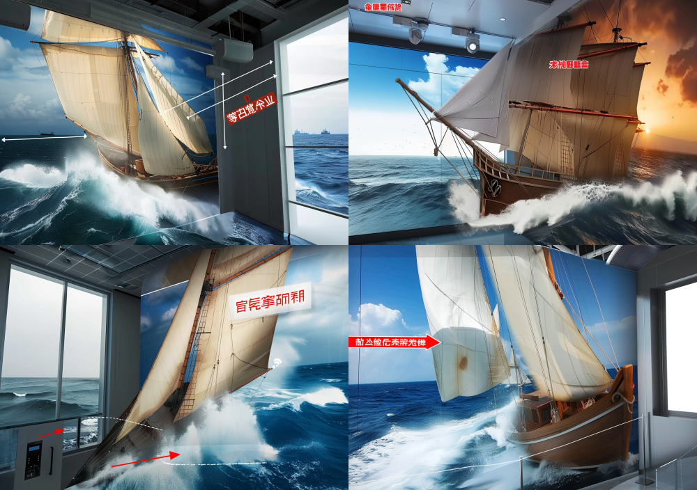Generate a real-life shot based on the reference image, with widened sails and thicker masts, and the sailboat breaking through the waves in the wind < https://oc.superx.chat/img/1759487746890.png > --ar 10:7 --iw 1.7 --style raw --v 6