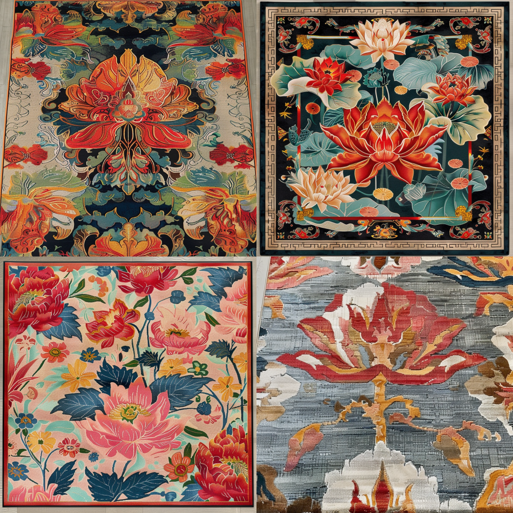 Generate a pattern with a frontal view similar to Zhang Carpet < https://oc.superx.chat/img/1758201192068.png >  --v 6