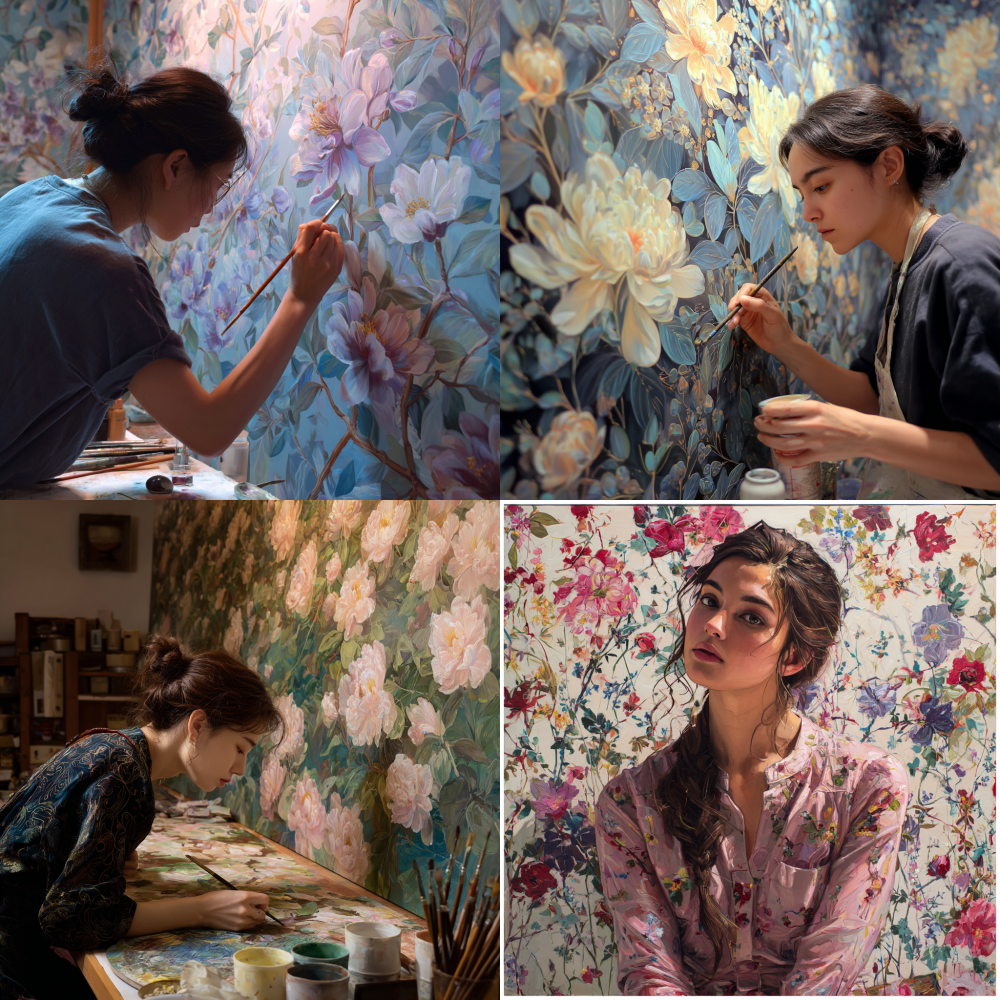 Jasmine meticulous painting, continuous in all directions 