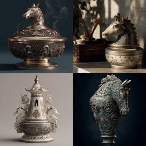 圆明园马首无火香薰设计