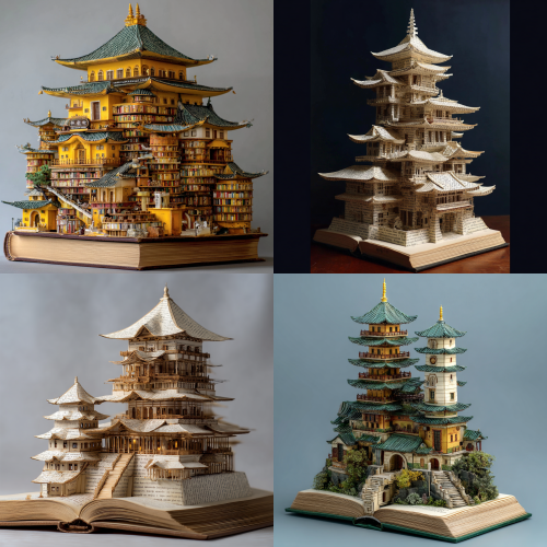 用一本书搭建而成的宝塔