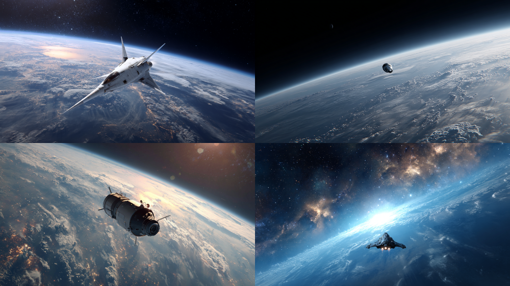 A small spacecraft is soaring in the vast expanse of space.  --ar 16:9
