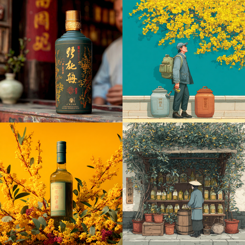 Wanting to buy osmanthus and carry wine together is not like a young boy traveling. A middle-aged man's background is a young man