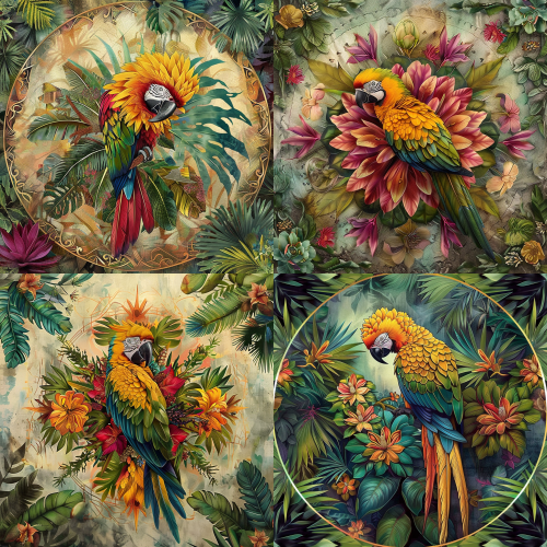 < https://oc.superx.chat/img/1778341807725.jpg > Botanical mandala wall art, symmetrical radial pattern of tropical plants, cacti, and succulents, vintage botanical illustration style, layered circular composition, concrete textured background, earthy tones with vibrant accents, boho aesthetic, high detail, 8k, for home decor print