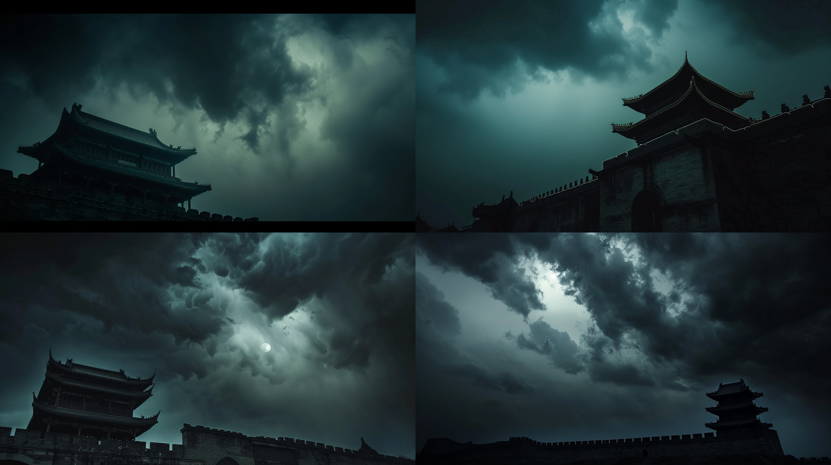 Prompt: A pitch black night sky, heavy dark clouds... | Midjourney官网_AI ...