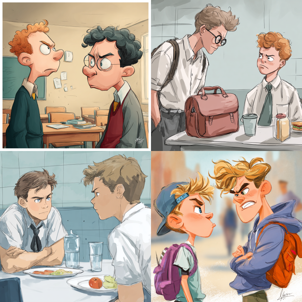 A very obedient high school boy was bullied by another high school bully, who demanded to have lunch with the obedient boy 