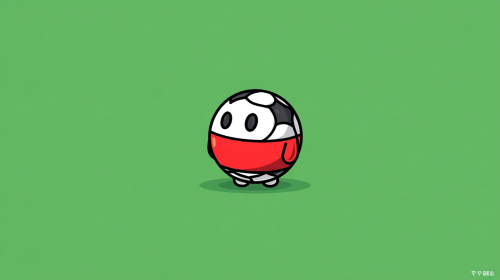 Cartoon football illustration, player version, simple and cute, no copyright team emblem, no real face, football themed graffiti, street style, bright colors, no game screen, no watermark, flat football icon, goal football, green background, minimalist, suitable for data review Q + --ar 16:9 --v 7 --stylize 100