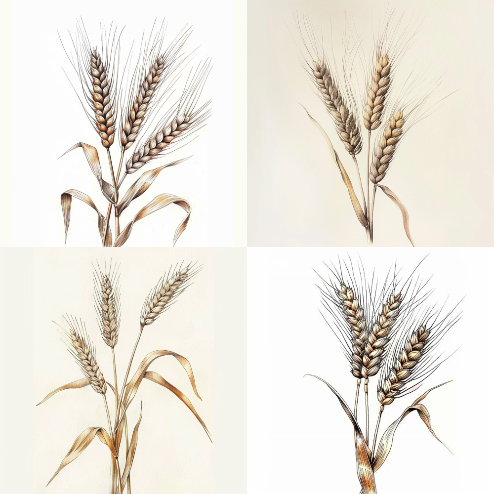 < https://oc.superx.chat/img-upload/20251003233056368154.png >
ink drawing wheat ear, wheat agricultural, hyper detailed, wheat botanical illustration, center position, clear space, super realistic drawing, white background. --v 6