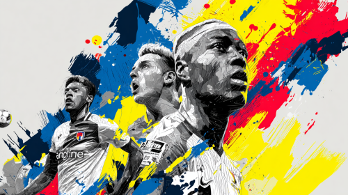 A stunning promotional poster for the Ligue 1 match between Angers and Lyon, capturing the essence of competition and sportsmanship, featuring dynamic visuals and vibrant colors --ar 16:9 --style raw
