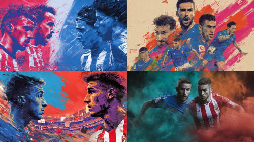 西班牙足球甲级联赛赫塔费对阵毕尔巴鄂比赛的de宣传海报  --ar 16:9  --style raw