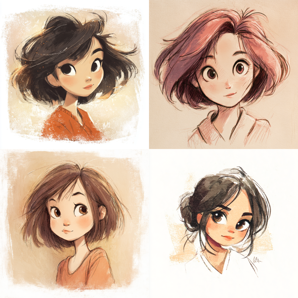 Cartoon style, chibi character design, rounded fac... | Midjourney官网_AI ...
