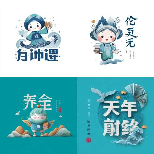 帮我设计一款四川教育 Q 版 IP；现代简约 Q 版形象，无熊猫、无三星堆，突出四川地域特色与教育内涵，风格青春、阳光、简约；以 “川” 字为核心视觉，融入蜀山极简线条、川江水纹，强化地域标识；元素有书、翅膀、水；Q 版卡通造型，头身可爱，表情阳光自信。整体为现代学子形象，无古风服饰。头顶点缀简约山形与 “川” 字装饰，背后搭配轻薄书页翅膀，衣摆与袖口饰有流动水纹，一手捧书，姿态活泼向上；主色为川青、蜀蓝；辅色为书香白、浅金。色调干净清爽，现代大气，适配官方宣传、校园文创、新媒体等多场景使用。